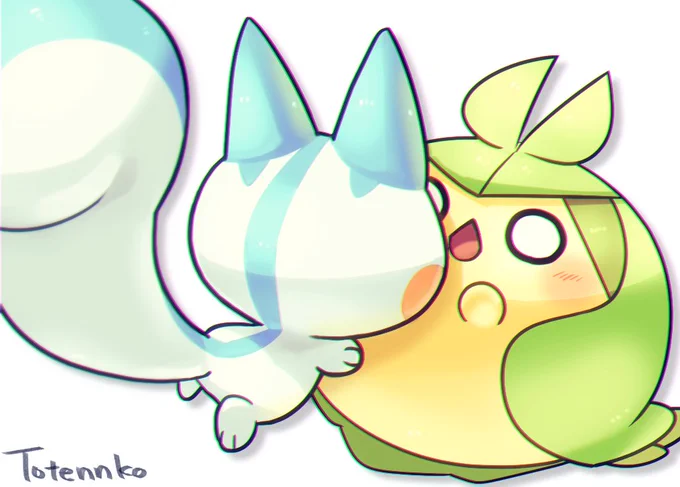 #ぴよポケワンドロ
クルマユに抱きつくパチリス 