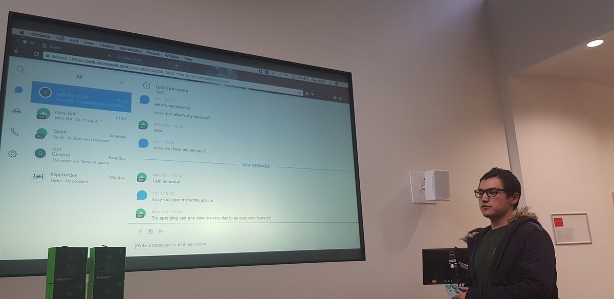 StarlingBot using <a href="/CiscoSpark/">Cisco Webex Teams</a> to make a <a href="/StarlingDev/">Starling Developers</a> bot. #hackcity18