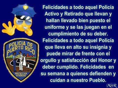 Wanda (@rebelrod921) on Twitter photo Saludos a todos en su semana. Que dios les de la sabiduria y la voluntad para seguir honrando el uniforme con dignidad y sacrificio.. Felicidades!!.. #policiadepuertorico <a href="/PoliciaDePR_/">Policía Puerto Rico</a> <a href="/PoliciasPR/">Puerto Rico Police</a> #puertorico #🇵🇷 Saludos a todos en su semana. Que dios les de la sabiduria y la voluntad para seguir honrando el uniforme con dignidad y sacrificio.. Felicidades!!.. #policiadepuertorico <a href="/PoliciaDePR_/">Policía Puerto Rico</a> <a href="/PoliciasPR/">Puerto Rico Police</a> #puertorico #🇵🇷