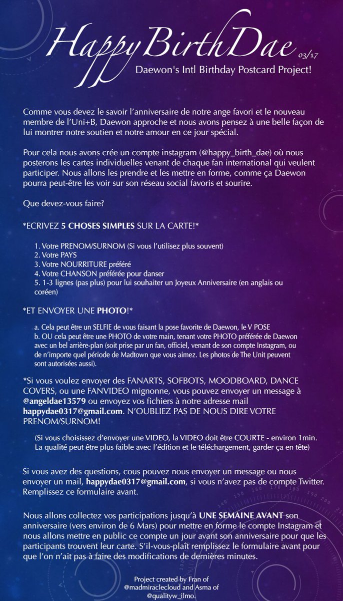 Always Beside You Hiatus Daewon S Intl Birthday Postcard Project Happy Birth Dae We Will Have Multiple Translations Of The Info Sheet Below But The Google Form Is Written In English Always Beside You Hiatus Daewon S Intl Birthday Postcard Project Happy Birth Dae We Will Have Multiple Translations Of The Info Sheet Below But The Google Form Is Written In English