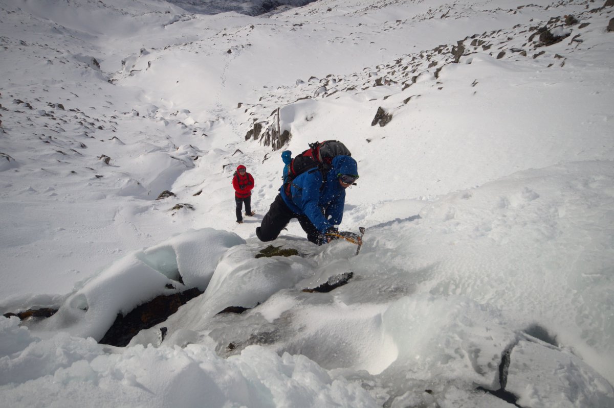 MapologyCo's tweet photo. Last day in Ullapool on Friday and it was a good'n. Windy trip up #Conival, crampons on from 550m and substantial ice formations all round. Cloud cleared as we reached the summit for a fantastic view down over the Oykel River.

#snowbusiness
#getoutside
#munrobagging
#scotland https://t.co/F7iB81TuXT