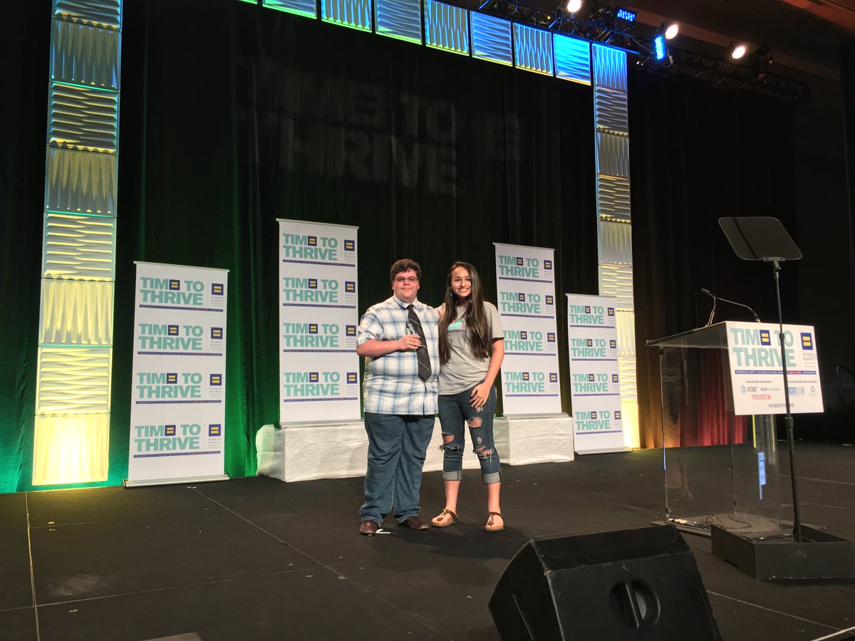 Jazz Jennings presents Gavin Grimm with the Upstander Award