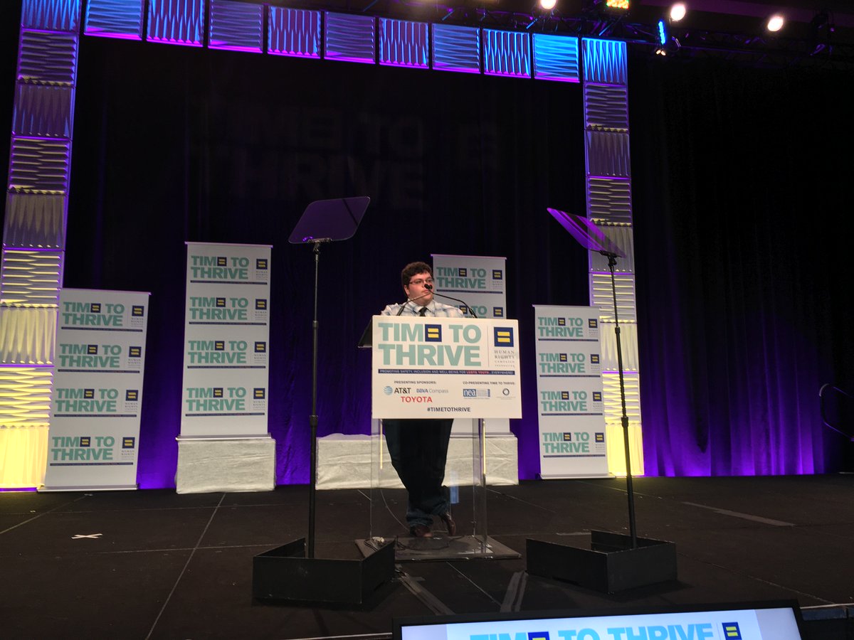 Gavin Grimm accepts HRC Foundation's Upstander Award at Time to THRIVE