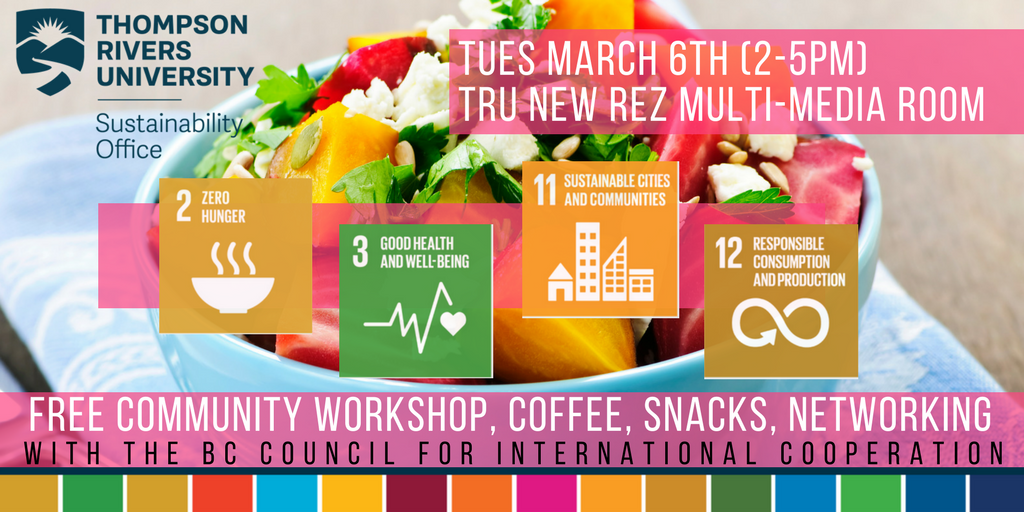 trusuLeanIn's tweet photo. Mark your calendars for this #FREE Intergenerational Community Workshop with @BCCIC as part of @TRUiDays. Shape the future of #Kamloops &amp; Regional Food! #ZeroHunger #GoodHealth #SustainableCities #ResponsibleConsumptionAndProduction This event is brought to you by  @TRUsustain! https://t.co/0CExp8yTZE