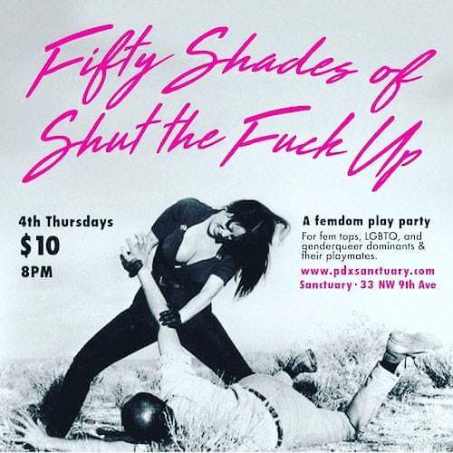 ViolaPlease's tweet photo. This Thursday! Shine your hineys. #pdxbdsm #portlandkink #femdomportland #femdomparties https://t.co/7WjnX84TFv https://t.co/GvNeLA7VO4 https://t.co/HA8Meyy9Fe