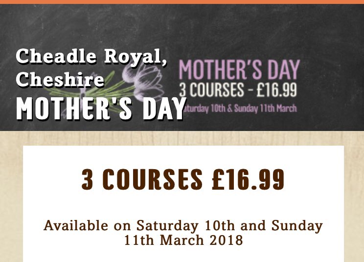 Treat your mum this Mother’s Day, call us at Cheadle Royal and book your table, don’t miss out🌸 💐01614915884