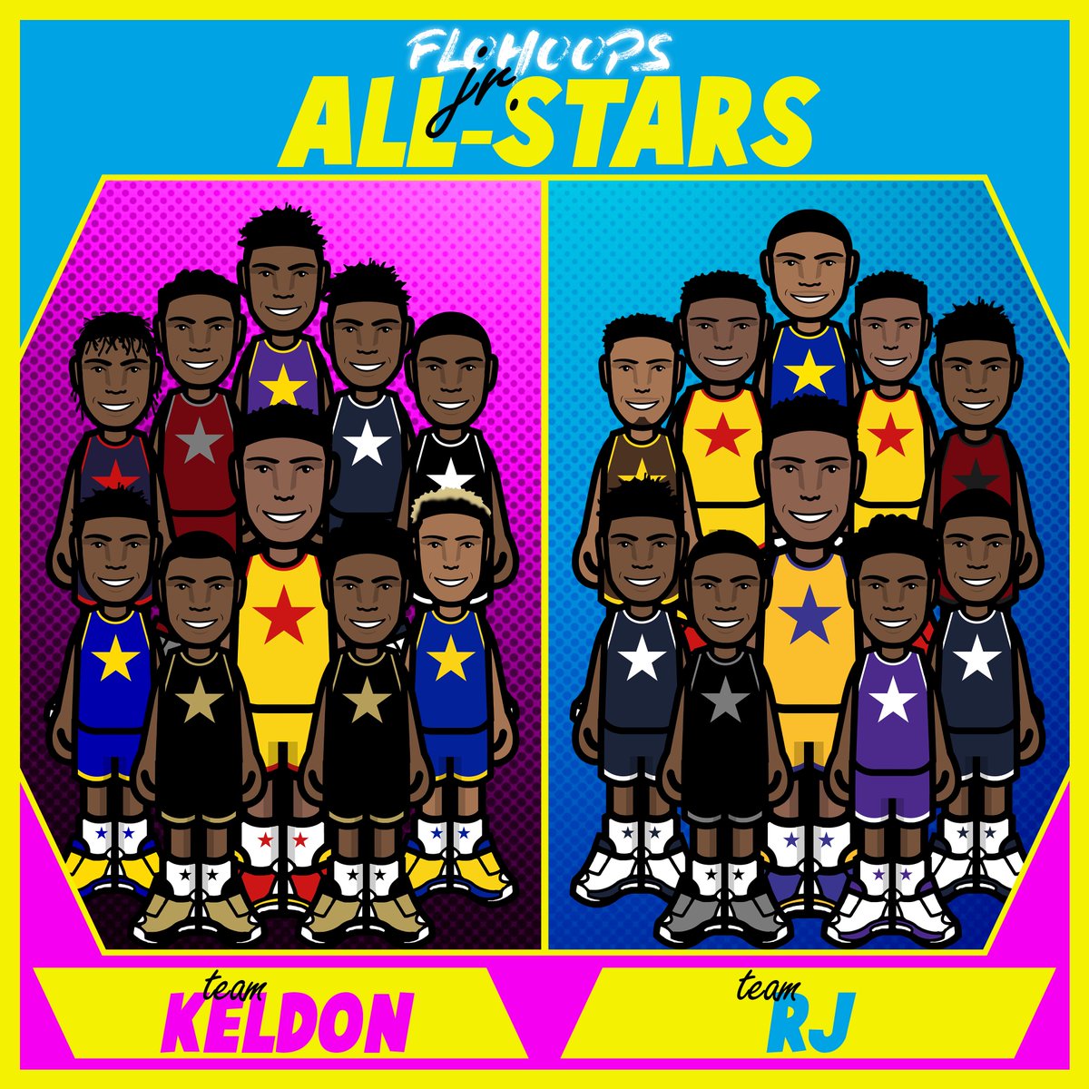 FloCollegeHoops's tweet photo. Presenting the FloHoops #JrAllStars ⭐️⭐️
➡️ 2 teams.
➡️ 20 All-Stars
➡️ Captained by this season's most outstanding players: RJ Barrett &amp; Keldon Johnson: https://t.co/uDx7Q6UZuk https://t.co/8q6wdSb4kh