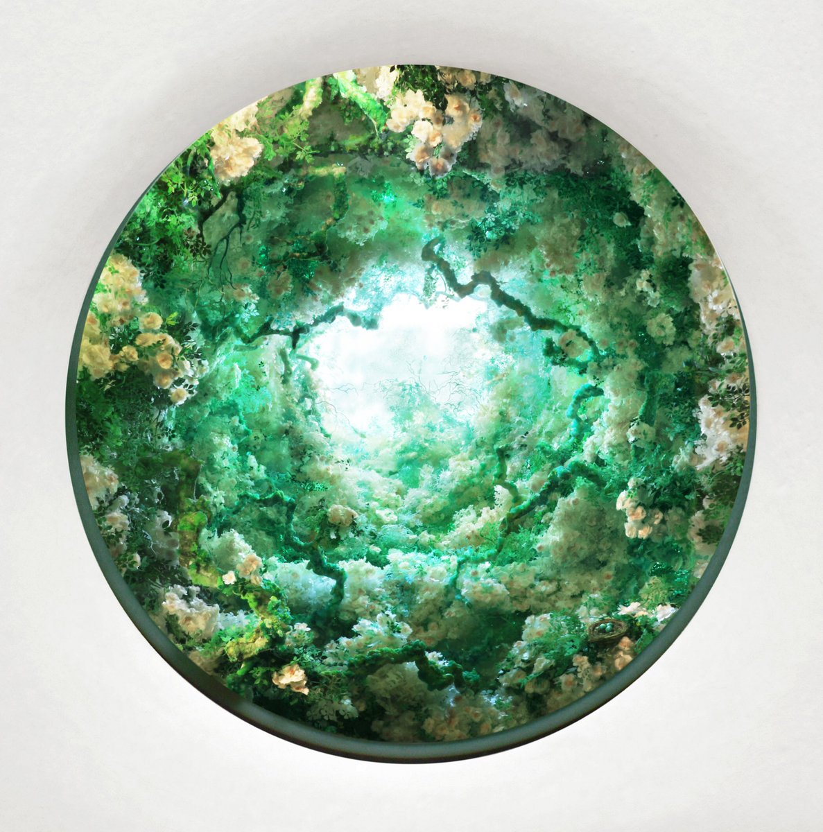 masha_tee's tweet photo. #PatrickJacobs discusses his piece, Spiral, a recessed 3D landscape that offers a view into an endless world of flowers and branches. In his words, it’s “if you would, a Fragonard on acid” https://t.co/ZUOwbn3e4H On view: @HudsonRivMuseum #HRMNeoVictorians https://t.co/pagWJ907oU
