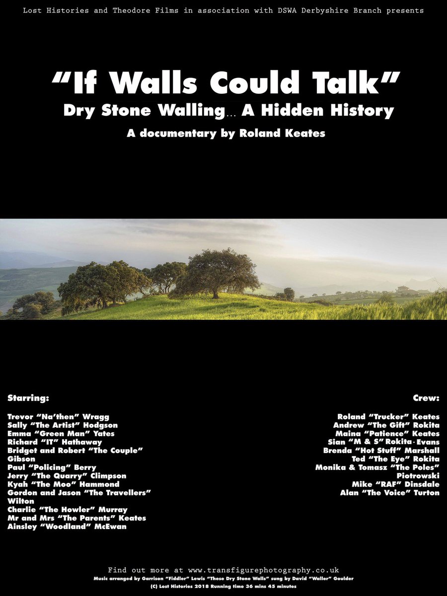 Movie poster (30 x 40 inch) designed for the forth coming Documentary “If Walls Could Talk” A Documentary about the heritage, the landscape &amp; not forgetting the men &amp; women who built &amp; build the dry stone walls in Derbyshire.
#drystonewalls #Derbyshire #drystonewalling #drystone