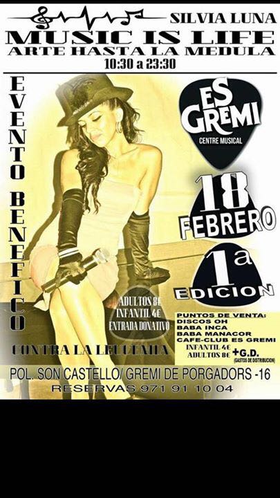 En 15 minutos, empezamos.
Os esperamos en el Festival Music Is Life Silvia Luna, por una gran causa.
#muscislife #silvialuna #esgremi