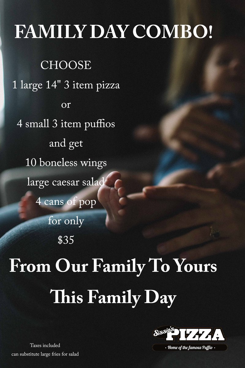 SissioL's tweet photo. #LdnOnt #FamilyDayWeekend #combospecial https://t.co/wowFICRPzg
