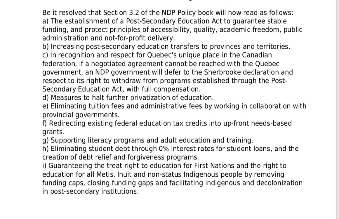 Emergency resolution 8-19-18 Post-Secondary PASSED !!! #ottawa2018 @NDP #adulteducationmatters