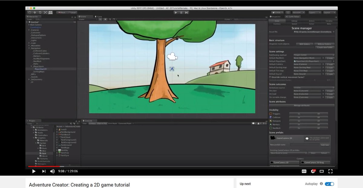 Saw that <a href="/ChrisIceBox/">ChrisIceBox</a> took the time to update his Adventure Creator tutorial for the newer versions of Unity, so I'm spending today re-acquainting myself with the basics.