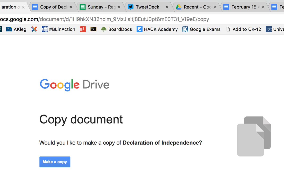 Tch2LrnAK's tweet photo. Force a copy of a #GoogleDoc: change edit to copy at end of URL.  Here's how: https://t.co/pRiHrrHm9y (Thanks @alicekeeler) #aste18 #aste2018 #googleedu #gsuite #gafe #gafe4littles https://t.co/6GrwUIaTU6