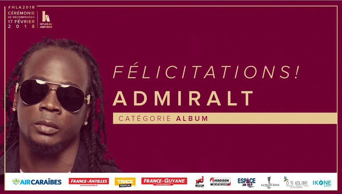 AdmiralT971's tweet photo. ▪️Thanks you ▪️
#Totem #BestAlbum
#Repost @hitlokal
・・・
Bravo à @admiralt971 qui gagne le trophée de l'ALBUM de l'année!!
#Hitlokal2018 https://t.co/EUhfObceHb
