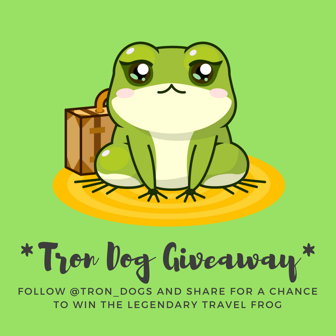 tron_dogs's tweet photo. We at Tron Dogs Community are doing a Free Giveaway of 2 LEGENDARY Frogs!!!  Please Follow, Like, and Retweet for your chance to win the Travel Frog or G Coin Frog!!! We will announce winners 48 Hours from now.  We will gift once the feature is released.
@gelert @gameblockchain https://t.co/rQxILxun8C