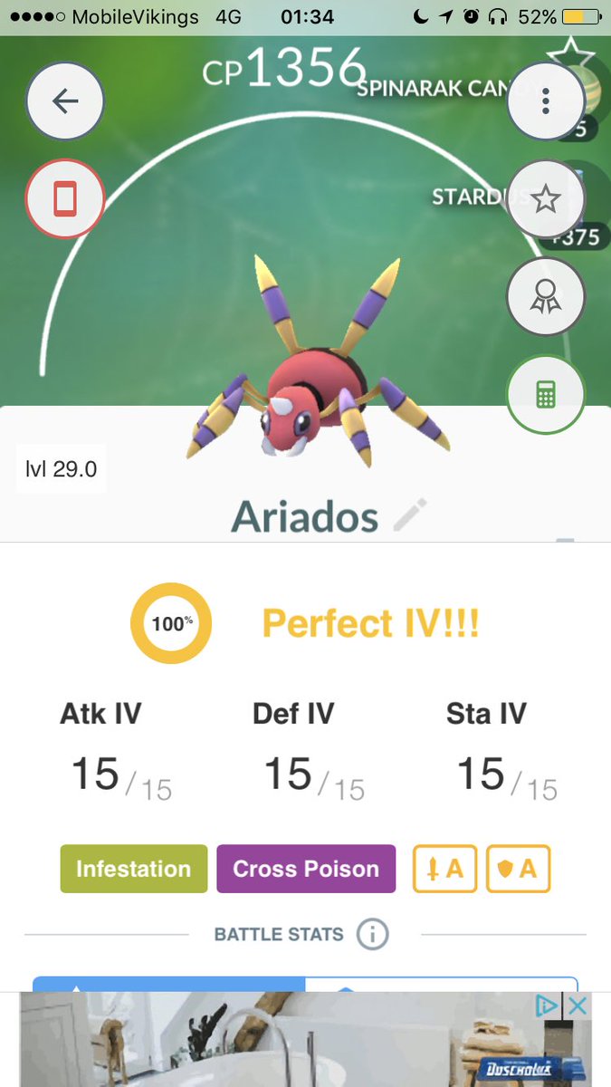 Jeroen026PoGo's tweet image. Wohoo level 29 Hundo Ariados in the center of our town. 😁

#PokemonGo #ポケモンGO #ariados #hundo #gent #belgium