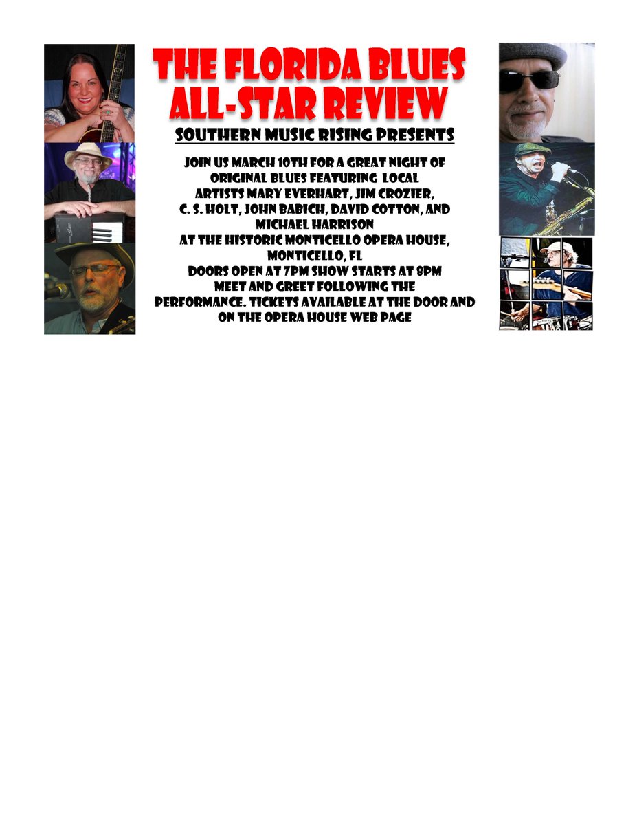 AnneHHolt's tweet image. Best blues players in the area -- still room for exhibitors. Floridabluesallstarrevue.com