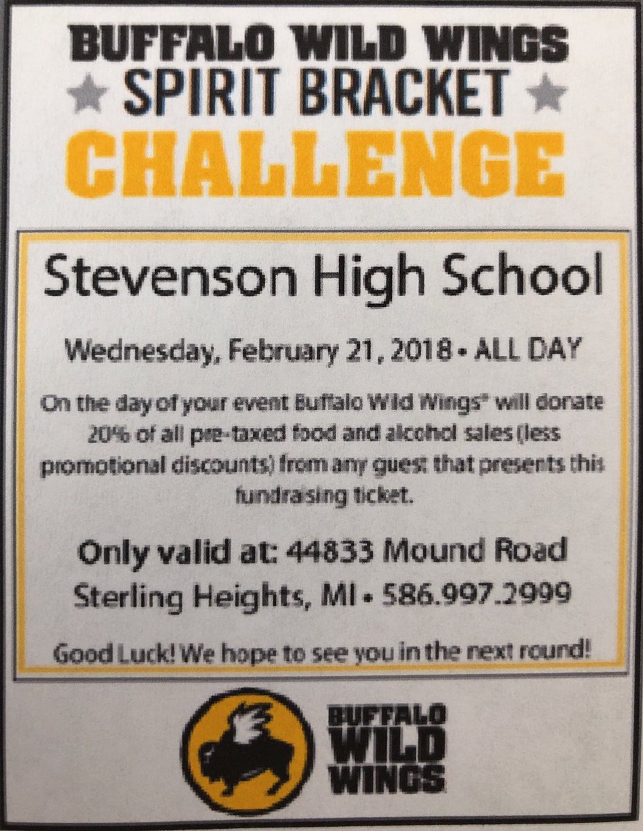 SHSTitansfball's tweet photo. 🚨ATTN: TITANS🚨 Huge thank you to the Titan Fam &amp; Friends for rockin’ the fundraiser last Thursday at Bdubs! We rocked 👊🏻 round ☝🏻 and now advance to round ✌🏻! See you all Wednesday 2/21/18 for round 2️⃣! Come chat with Coach Newcomb 6-8 #@SHSTitansfball @SHBoosters 🏈 https://t.co/oTzTp94bYp