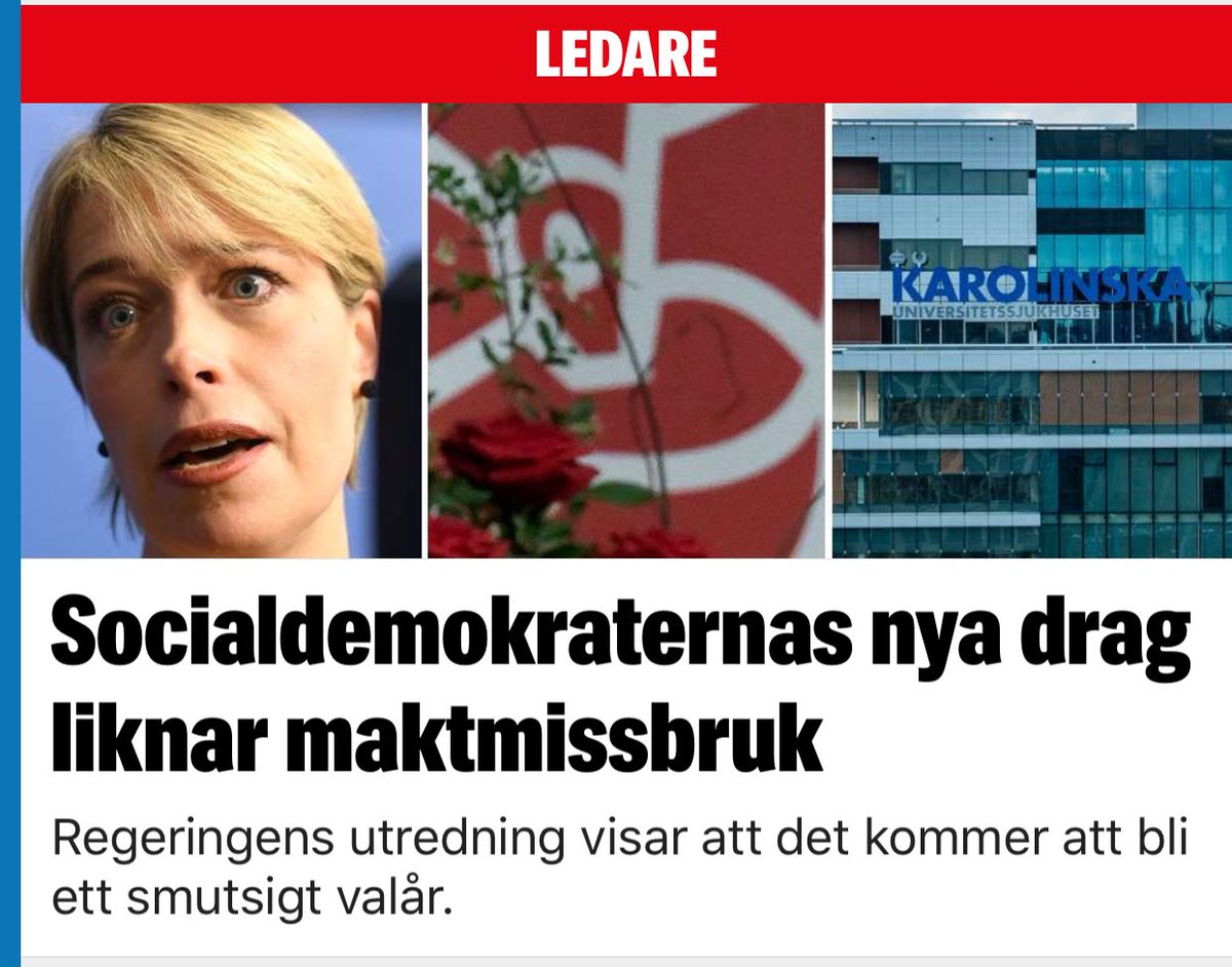 PatrikKronqvist's tweet photo. Nu tar Socialdemokraterna statens resurser i anspråk för att bedriva valkampanj. Utredningen om Nya Karolinska visar att det kommer att bli ett smutsigt valår. https://t.co/KOZn7Z1Pzl https://t.co/OyUvS88YZH