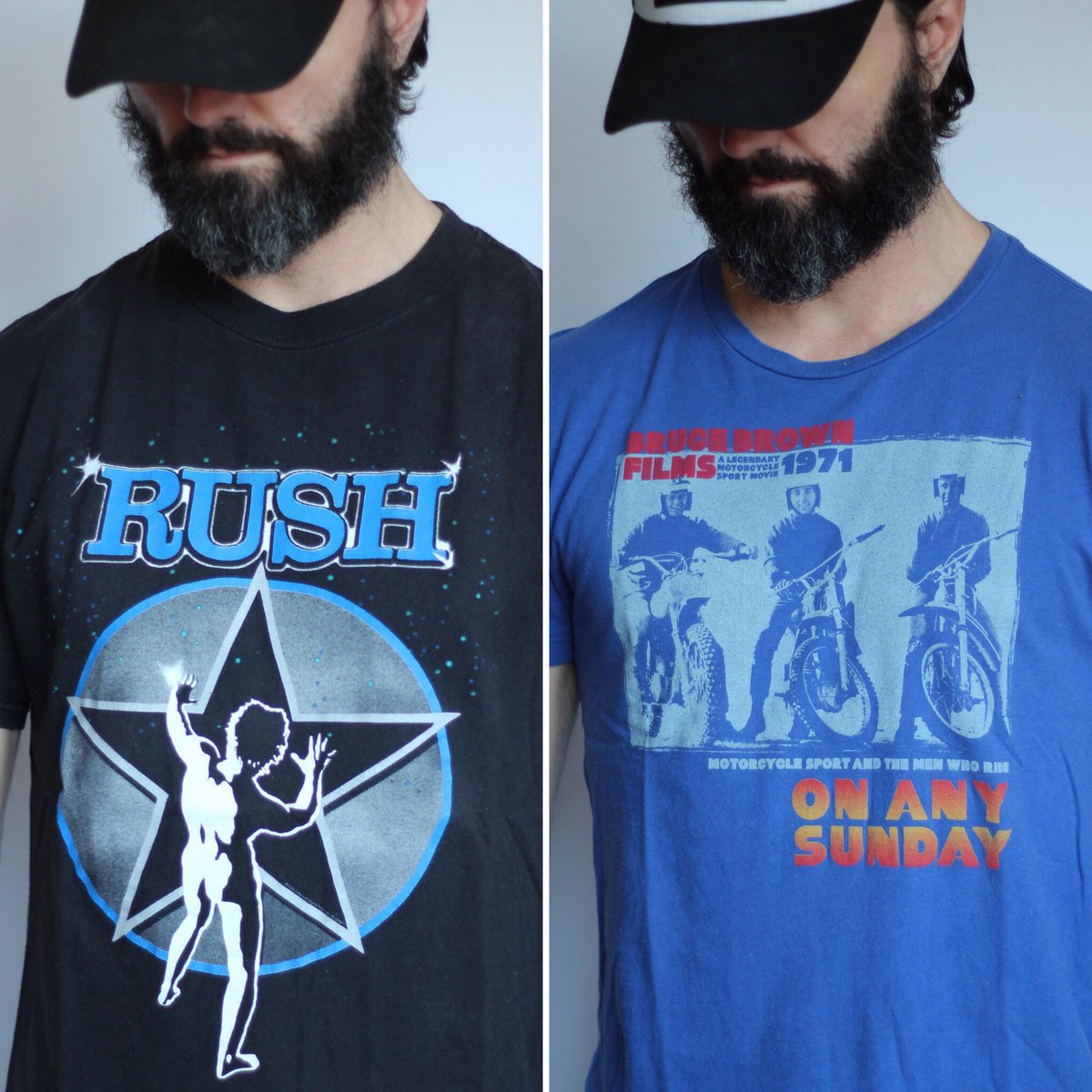 billymaclellan's tweet photo. Tshirt Purge. Which one lives?  Vote at my Instagram Story : billy_maclellan #tshirtproblem #graphictees #tshirtdesign #tshirt #rush #onanysunday #motorcycle https://t.co/zAsko9O0jf