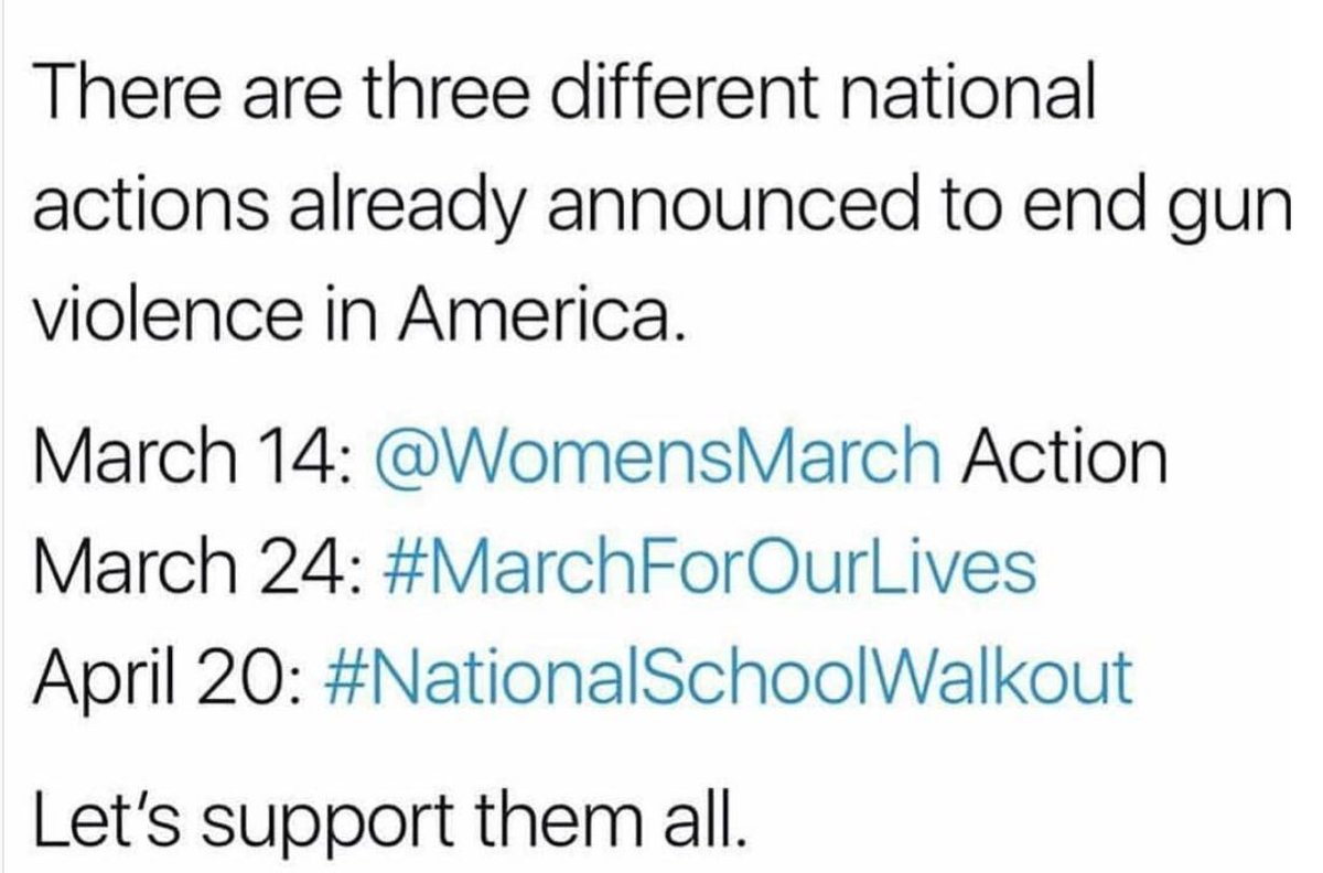 March For Our Lives (@amarch4ourlives) on Twitter photo In solidarity <a href="/womensmarch/">Women's March</a> <a href="/schoolwalkoutUS/">National School Walkout</a> ππΌππΏππ½#MarchForOurLives #NationalSchoolWalkout In solidarity <a href="/womensmarch/">Women's March</a> <a href="/schoolwalkoutUS/">National School Walkout</a> ππΌππΏππ½#MarchForOurLives #NationalSchoolWalkout
