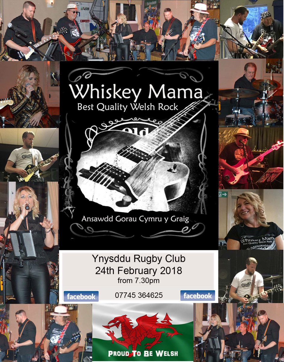 Next Saturday 24th Feb at the Club. All the live rugby on the big screen topped off with Whiskey Mama to finish. Makings of a great all dayer 🍺🍺🍺