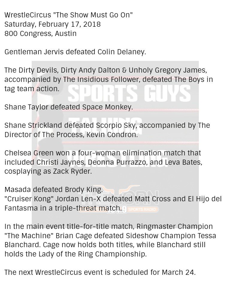 SGTWATX's tweet photo. After a three-month hiatus, @WrestleCircus returned to @800Congress in downtown Austin in front of a packed crowd. Here are the quick results from Saturday night's #TheShowMustGoOn #prowrestling #indywrestling #WrestleCircus https://t.co/7mtN2WZ9u1