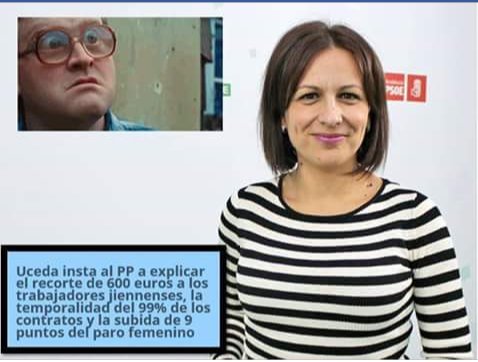 IUJaenProv's tweet photo. Sabéis q vuestra secretaria d empleo ha bajado 100€ a los trabajadores del Per d Lopera? Buena elección como secretaria de empleo @PSOEJAEN https://t.co/WsXuC3Q1Xj