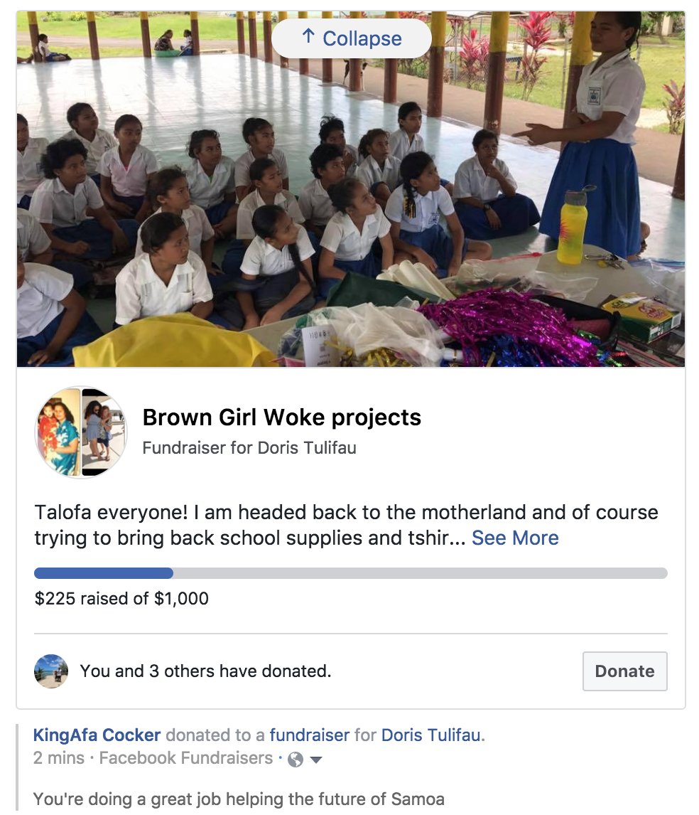 Children, the future of #Samoa needs more support. Thank you @BGirlwoke inspiration for the young...I am your neighbor :) #BrownGirlWoke