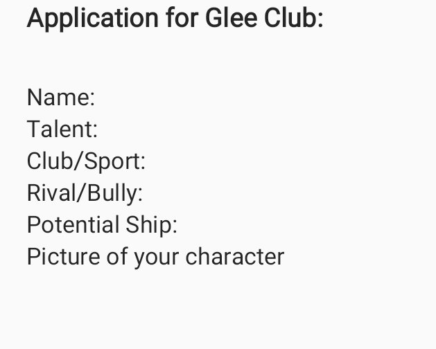 Application for Original Characters: