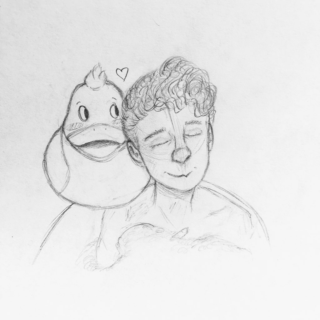 _holoedge's tweet photo. very quick sketch of @danielhowell !! a romantic bath 🐥💕

(sorry the duck is a blob, who knew rubber duckies are actual satan) https://t.co/ay11HRCwTU