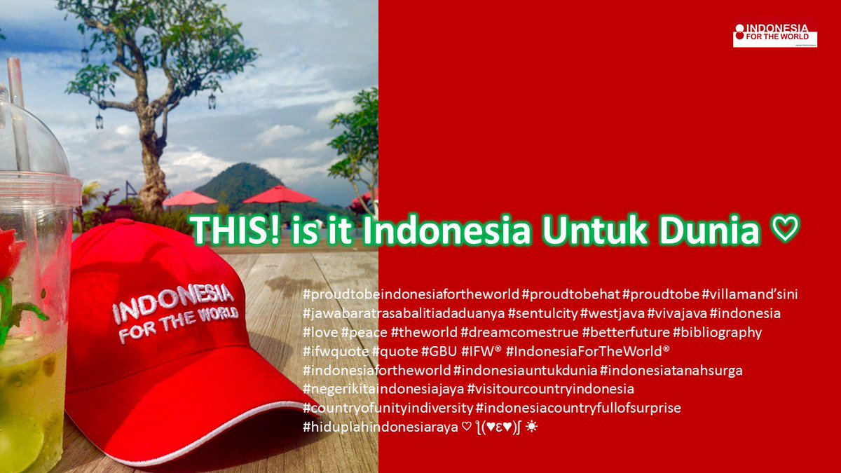 StevanyIFW's tweet image. THIS! is it Indonesia Untuk Dunia ♥️ 
I haven't done much for my country, at least I didn't give up.  
#listentonature #nature #bojongkoneng #sentulcity #westjava #bebliography #ifwquote #quote #IFW® #IndonesiaForTheWorld® #indonesiafortheworld #indonesiauntukdunia 🇮🇩♥️