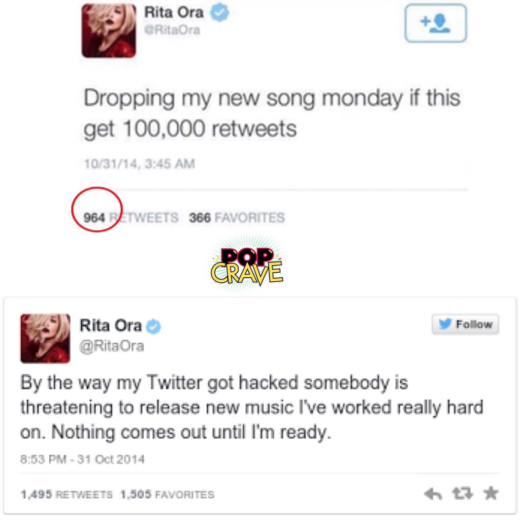 31. rita ora dropping her new song if this gets 100,000 retweets