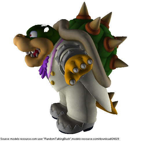 Supper Mario Broth on X: "Whenever Bowser wears his wedding suit in Super Mario Odyssey, his hat covers his hair and horns. However, the hat is too small to be covering them