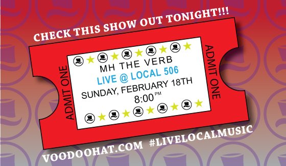 VoodooHat's tweet image. The weekend isn't over cause it's sunday so make the most of it by getting out of the house &amp;amp; seeing some #LIVELOCALMUSIC!!!  There's a great show happening in #CHAPELHILL at @Local506 with @MHtheVerb  headlining at 8pm.