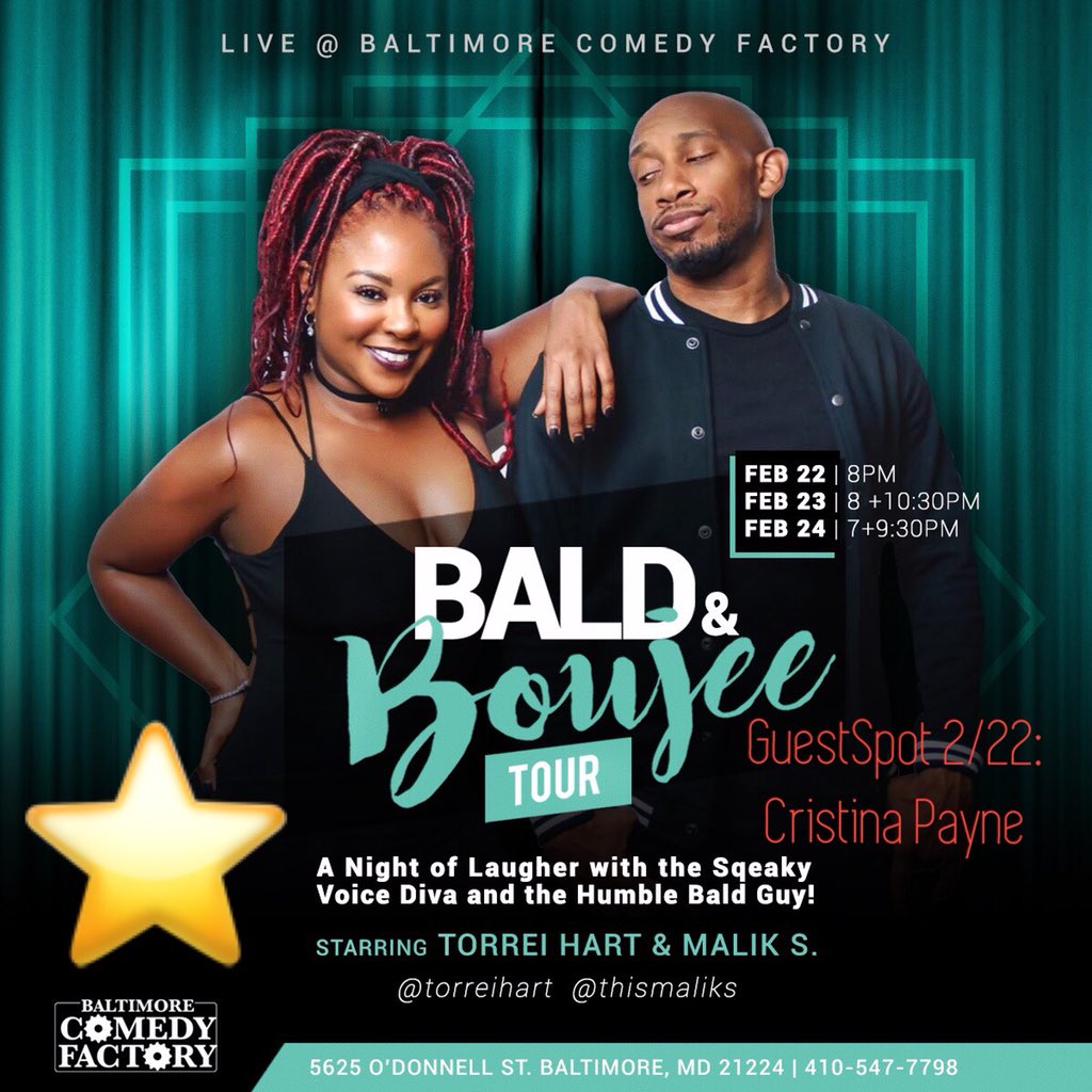 CRISTINAEDPAYNE's tweet photo. Im opening up! First Show This Thursday! @BComedyFactory #CantWait #QueenOfComedy @Torrei_Hart & #MalikS This Will Be a #SoldOutWeekend so make sure u get your tickets ASAP!! https://t.co/LVkB06677W