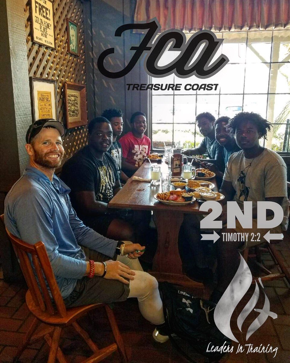 FCA_TCoast's tweet image. - Making Men - 
It’s what happens around tables like these that shape the culture of the next generation. Here is a snap shot of one of our local staff Caleb Cornett coaching up leaders on the Treasure Coast High School Football Team #makingmen #fcastrong #discipleship