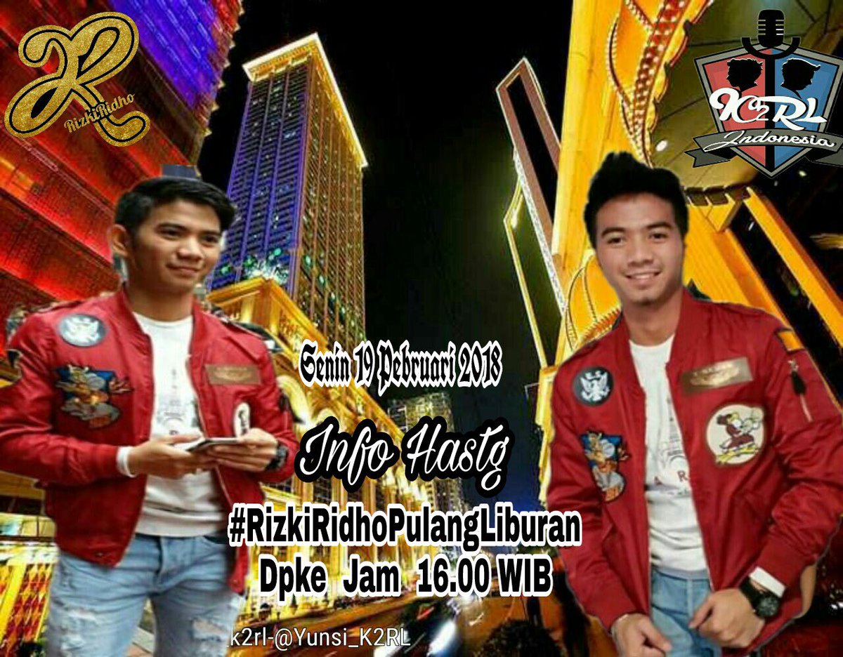 Rizki 2{R} Real (@da2_rizki) on Twitter photo Info hastg <a href="/DA2_Rizki/">Rizki 2{R} Real</a> <a href="/DA2_Ridho/">Ridho 2{R}</a> Pulang Liburan Dari Hongkong ini hastgnya
Iya #RizkiRidhoPulangLiburan
Dpke Jam 16.00 WIB Info hastg <a href="/DA2_Rizki/">Rizki 2{R} Real</a> <a href="/DA2_Ridho/">Ridho 2{R}</a> Pulang Liburan Dari Hongkong ini hastgnya
Iya #RizkiRidhoPulangLiburan
Dpke Jam 16.00 WIB