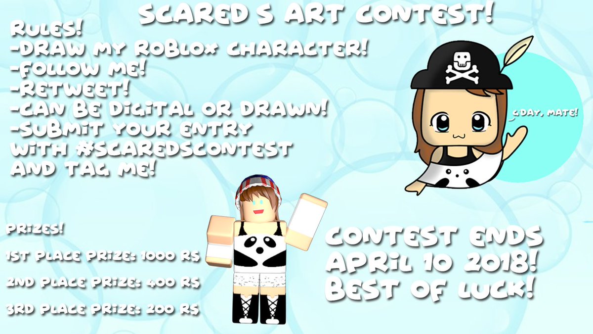 𝕍 ᴀ 𝕝 ᴇ On Twitter Scared S Art Contest Prizes 1st Place 1000 Robux 2nd Place 400 Robux 3rd Place 200 Robux Draw My Roblox Character D Best Of - draw robux roblox