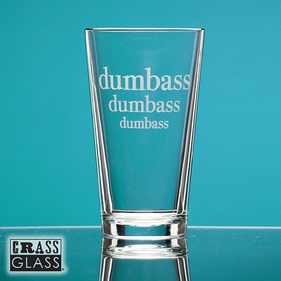 For all your #beerdrinkingfriends who've earned it, may we suggest our #dumbass #pintglass? #Handetched so the image never wears off and they have to #REMEMBER....click here: ow.ly/dbi730isVek      #beer #beertime #happyhour #21run #beerlover #groomsmangift #bestmangift