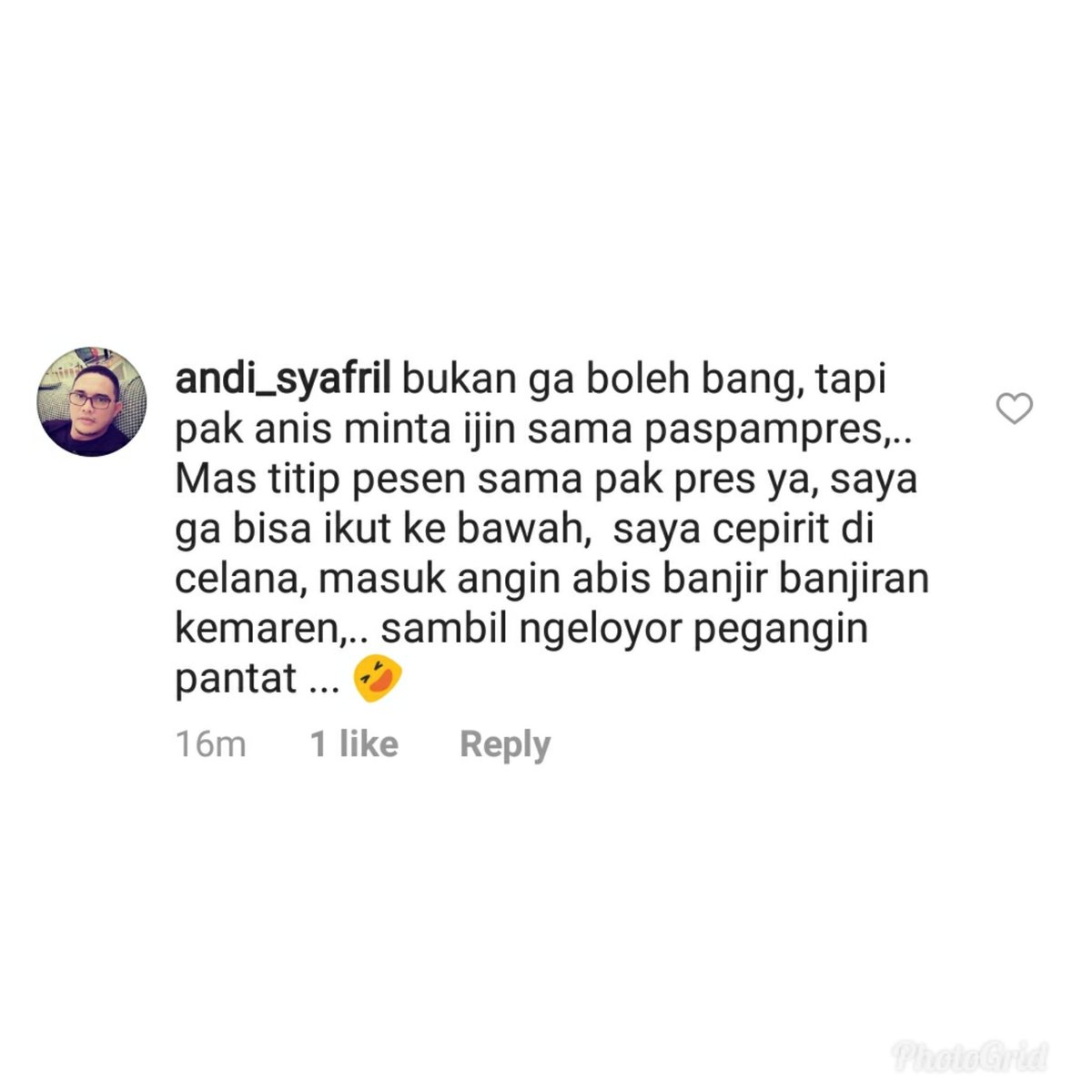 Sundeefatih's tweet photo. Nantangin gatakut di viralkan melalu akun Instagramnya @aniesbaswedan @Gerindra @SuaraAnies @PKSJakarta @a_reyza @cyberhijrah @CYBERISLAM https://t.co/IbYiDLkyQy