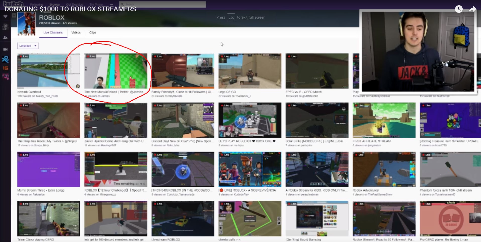 Jamien On Twitter Guys Denisdailyyt Was Donating 1000 To Roblox Twitch Streamers And He Almost Clicked On My Stream He Ended Up Clicking The Guy Next To Me Https T Co Pi1g15gpfo - donating to roblox streamers