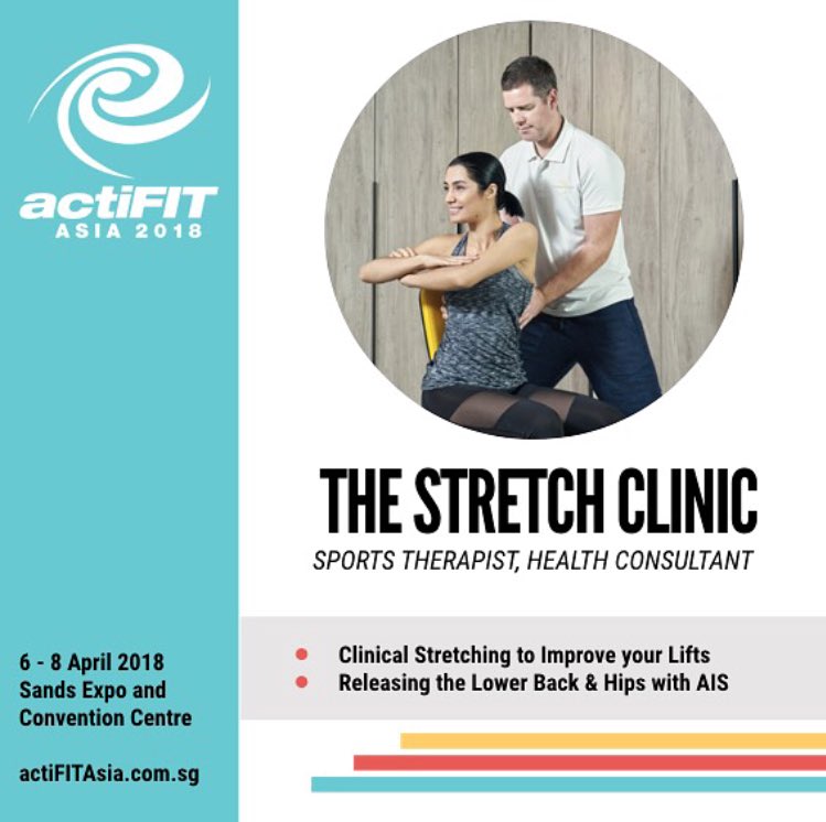 ActiFITasia's tweet photo. In The Stretch Clinic (@thestretchclinic)'s workshop, understand the 2 main causes of lower back pain and how to correct them with some simple exercises. This is a great class if you have clients who sit in an office all day and need to decompress the spine before working out. https://t.co/5Hkijfygup