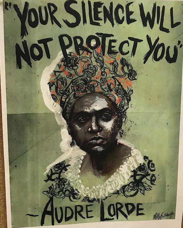 JosiahGolson's tweet photo. Happy Birthday, #AudreLorde 🙏🏽🙌🏽🌈🖤✨ Portrait of fury and beauty by @mollycrabapple 🔥 https://t.co/CevW2LxPEQ