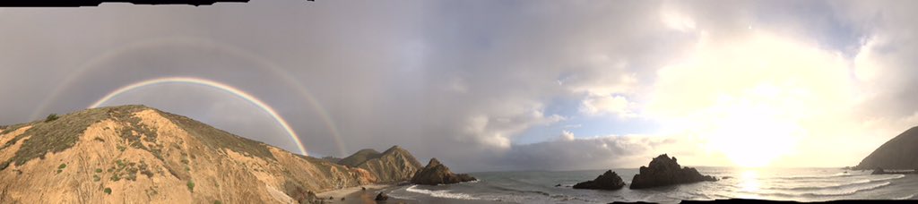 Relaxing in Big Sur and saw a double rainbow.