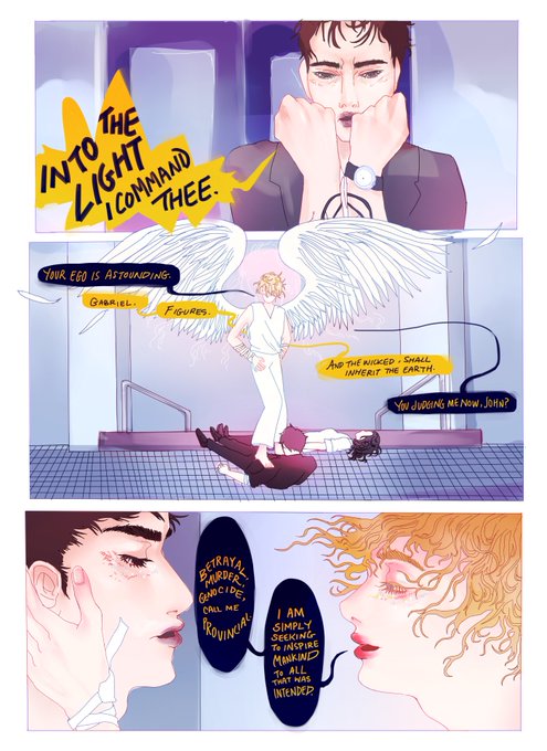 a comic adaption of a movie that was an adaptation of a comic ?? Constantine if the movie scenes were drawn by me, for a class proj. 