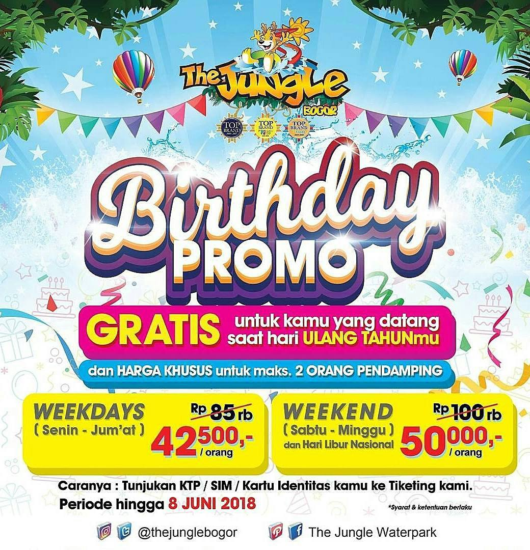 jeebatman's tweet photo. ULTAH JANGAN TIUP LILIN mending ke @TheJungleBogor ada promo ultah lhoo
#thejunglewaterfun #thejunglebogor #bogor #depok #bekasi #jakarta  #tangerang #bandung #cibubur #promoktpadalagi #promoultah #promopelajar  #hemat #azazyn https://t.co/BOQrhuOMdg