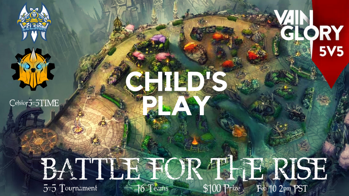 CelsiorEsports's tweet photo. The winners of the first ever 5v5 tournament are Child's Play @FlashX's team! Congrats on winning The Battle for the Rise! Brought to you by @Time4Rolling and @CelsioreSports! #Celsior5v5TIME @vainglory 
1st Child's Play
2nd @MisfitsGG 
3rd @NovaeSportsTeam 
4th @CelsioreSports https://t.co/Z9RECdIXL6