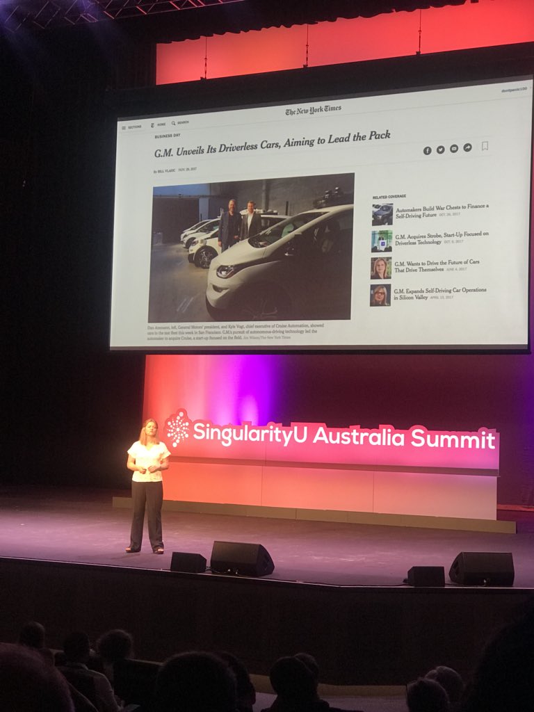 MikeyLeung's tweet photo. @kcolbin Kaila offering the first taste of ‘mind blown’ with the exponential growth of tech and computing..   #SuAU18 https://t.co/AfPFtxotoR